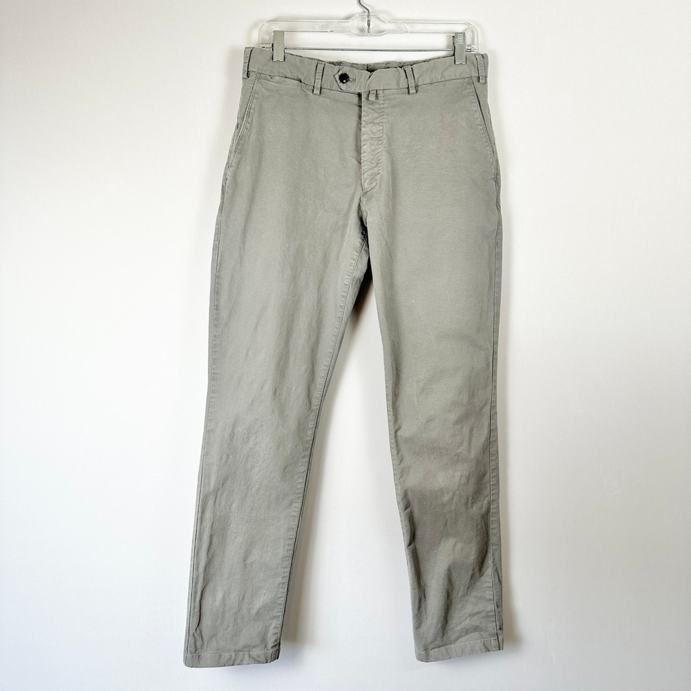 SUITSUPPLY Porto Pure Cotton Chino Pants Mens 32 Flat Front Straight Fit Stretch